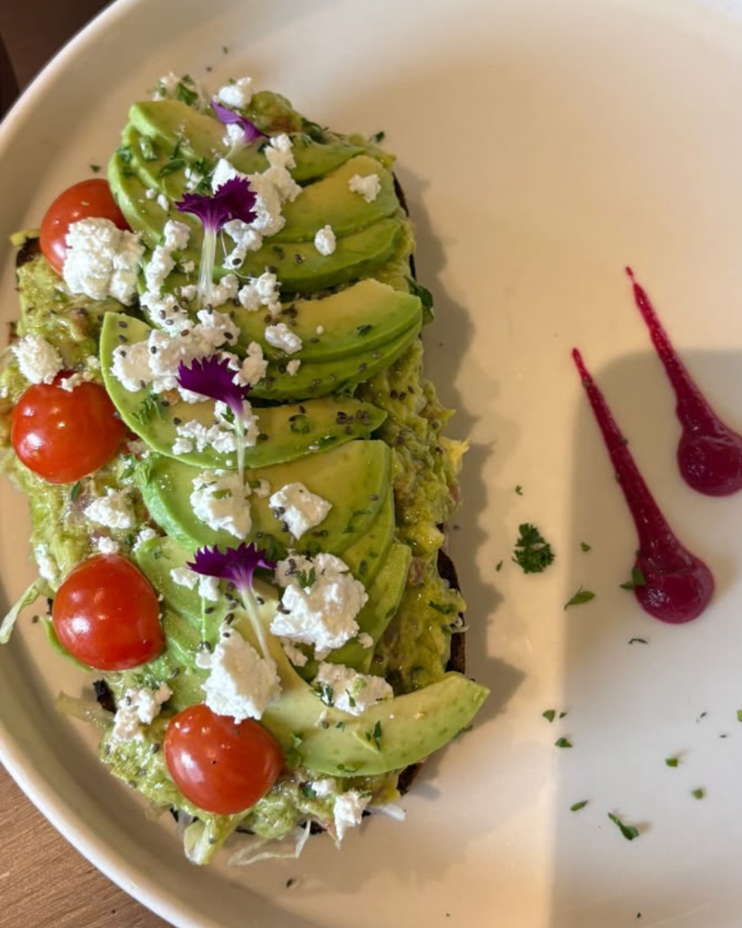Avocado toast brunch plate